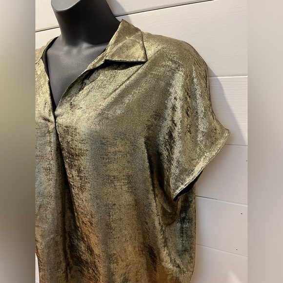 📍💛 HOLLY & JOEY GOLD & BLACK SHIMMER BLOUSE – ONE SIZE (NEW) - Picture 6 of 12